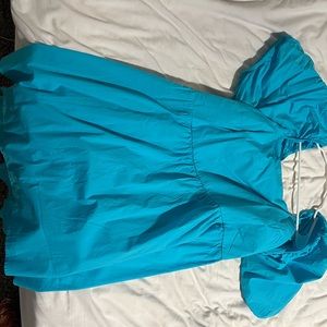 Blue puff sleeve dress